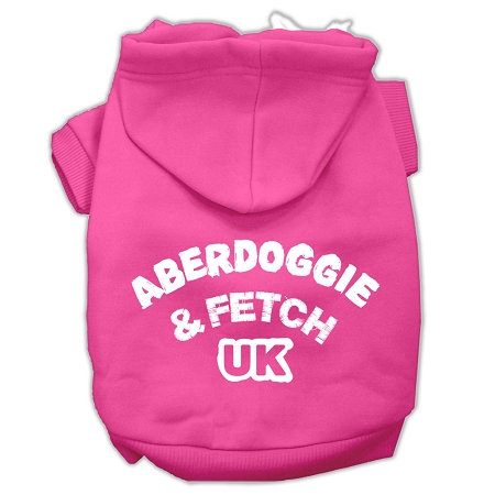 Aberdoggie UK Screenprint Pet Hoodies Bright Pink Size XS